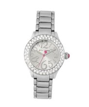 Betsey Johnson BJ00191-01 Ladies Silver Thick Stone Set Rim