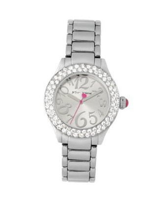 Betsey Johnson BJ00191-01 Ladies Silver Thick Stone Set Rim