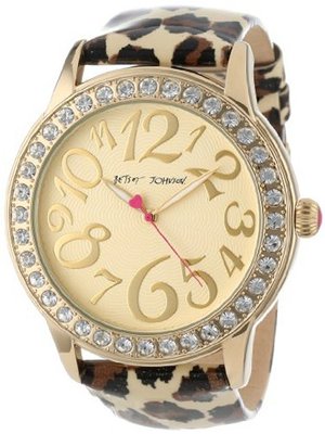 Betsey Johnson BJ00217-01 Analog Leopard Printed Strap