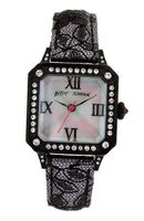 Betsey Johnson Black Lace Wrapped Leather Strap 30mm BJ00183-03