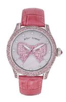 Betsey Johnson Graphic Dial Leather Strap