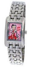 Betty Boop Stainles Steel Bracelet With Pink Dail #BB-W527B