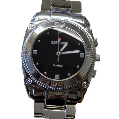 Biancchi Designer Dress Silver Bracelet with Black Face & Silver Accents