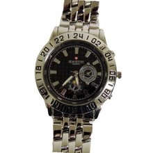 Biancchi Designer Dress Silver Bracelet with Black Face & Silver Accents