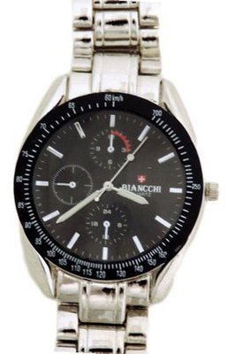 Biancchi Designer Dress Silver Bracelet with Black Face