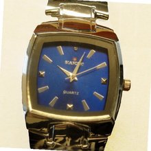 Biancchi Designer Dress Silver Bracelet with Blue Face & Silver Accents