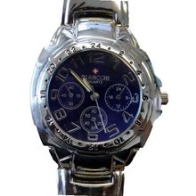 Biancchi Designer Dress Silver Bracelet with Blue Face & Silver Accents