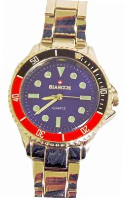 Biancchi Designer Dress Silver Bracelet with Blue Face