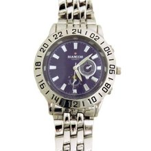 Biancchi Designer Dress Silver Bracelet with Purple Face & Silver Accents