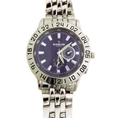 Biancchi Designer Dress Silver Bracelet with Purple Face & Silver Accents