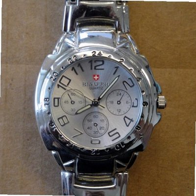 Biancchi Designer Dress Silver Bracelet with Silver Face & Silver Accents