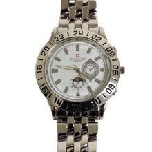 Biancchi Designer Dress Silver Bracelet with White Face & Silver Accents