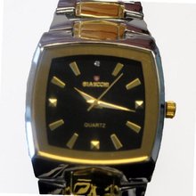 Biancchi Designer Dress Silver & Gold Bracelet with Black Face & Gold Accents