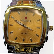 Biancchi Designer Dress Silver & Gold Bracelet with Gold Face & Gold Accents