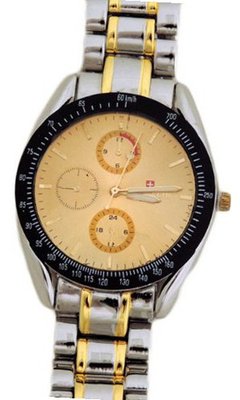 Biancchi Designer Dress Silver/Gold Bracelet with Gold Face