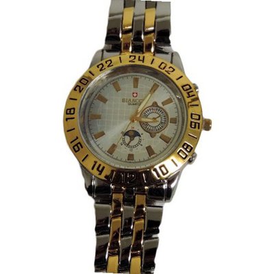 Biancchi Designer Dress Silver/Gold Bracelet with Silver Face & Gold Accents