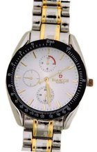 Biancchi Designer Dress Silver/Gold Bracelet with White Face