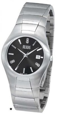 Bill Blass Aero Contour Ladies Stainless Steel Black Dial 40457