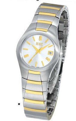 Bill Blass Aero Contour Ladies Two-Tone Silver Dial 40451