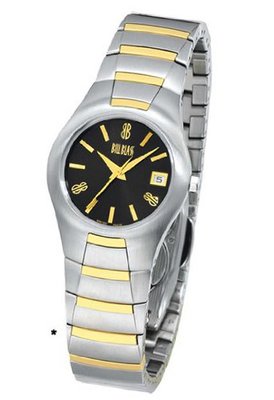 Bill Blass Aero Contour Two-tone Stainless Steel Black Dial 40442