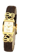 Bill Blass Chelsea Ladies Brown Leather Strap Gold IP 40717