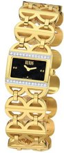 Bill Blass Diamond Signature Gold IP Black Dial Diamonds 40741