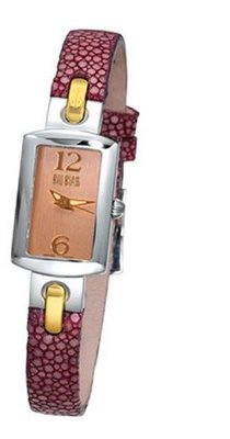 Bill Blass Madison Ladies Burgundy Stingray Strap Pink Dial 40705