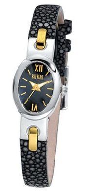 Bill Blass Metropolitan Ladies Black Stingray Strap Black Dial 40698