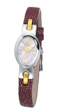 Bill Blass Metropolitan Ladies Burgundy Stingray Strap Pink MOP Dial 40696