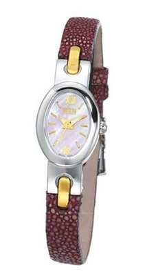 Bill Blass Metropolitan Ladies Burgundy Stingray Strap Pink MOP Dial 40696