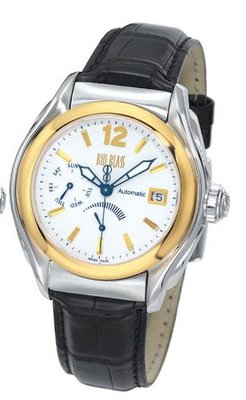 Bill Blass Power Reserve Automatic Black Alligator Strap 18k Gold Bezel 40404