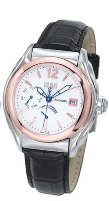 Bill Blass Power Reserve Automatic Black Alligator Strap 18k Rose Gold Bezel 40402