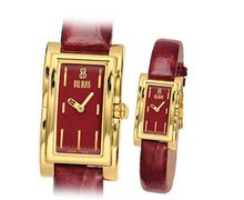 Bill Blass Sculpted B Burgundy Leather Strap 40011