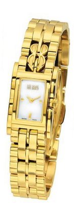 Bill Blass Sculpted B Gold IP White MOP Dial 40074