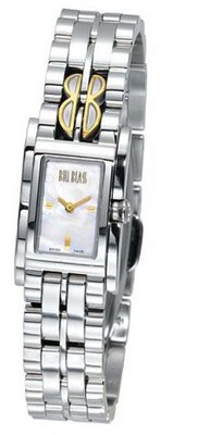 Bill Blass Sculpted B Stainless Steel White MOP Dial 40073