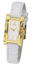 Bill Blass Sculpted B White Leather Strap 40012