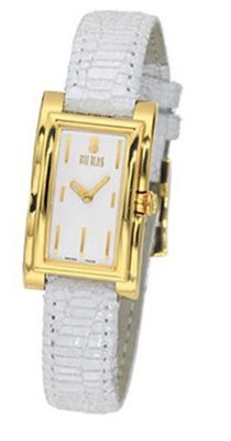 Bill Blass Sculpted B White Leather Strap 40012