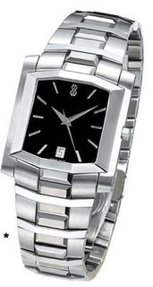 Bill Blass Super Slim Ladies Stainless Steel Black Dial 40425