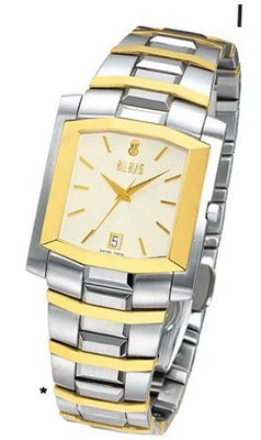 Bill Blass Super Slim Ladies Two-tone 18k Gold Yellow Dial 40422