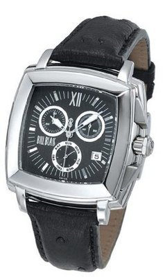 Bill Blass Tetragon Leather Strap Chrono 40291