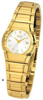 Bill Blass The Chairman Ladies Gold IP Swiss White Dial 40413