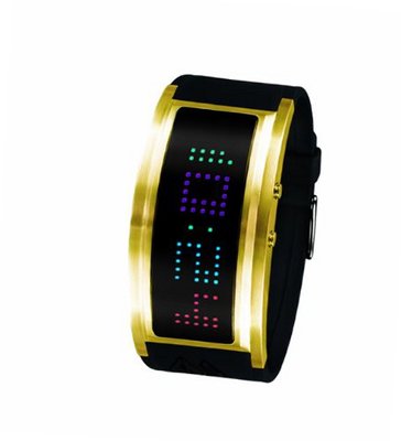 Black Dice Guru Font BD-060-03 Black Plastic Quartz with Digital Dial