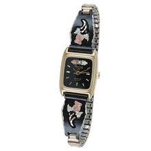 Black Hills Gold Analog Black Dial Ladies Gold 9-WB136
