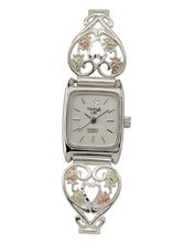 Black Hills Gold Analog White Dial Ladies Silver Heart 9-WB30-GS