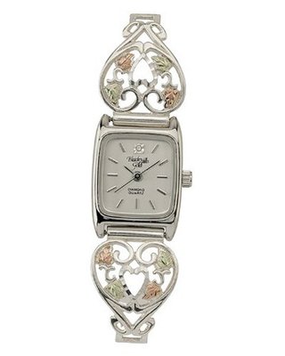 Black Hills Gold Analog White Dial Ladies Silver Heart 9-WB30-GS