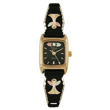 Black Hills Gold Black Dial Ladies Black Coated Angel 9-WB120