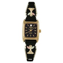 Black Hills Gold Black Dial Ladies Black Coated Angel 9-WB121