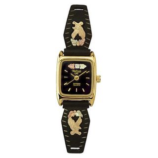 Black Hills Gold Black Dial Ladies Black Coated Eagle 9-WB79