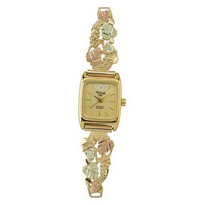 Black Hills Gold Black Dial Ladies Gold Analog 9-WB77