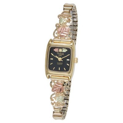 Black Hills Gold Black Dial Ladies Gold Analog 9-WB88